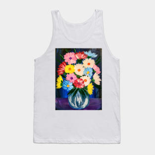 An elegant painting of an exquisite bouquet arranged in a crystal clear glass vase Tank Top